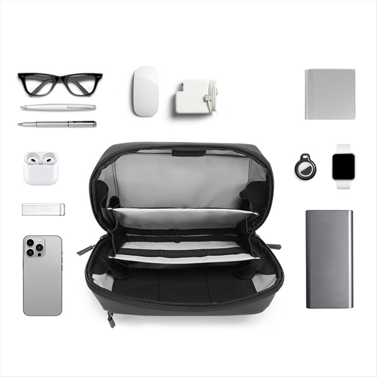 Tech Accessories Travel - ☶❈＊♥AC1579-Waterproof Tech Pouch Multi-Layer Organizer Case