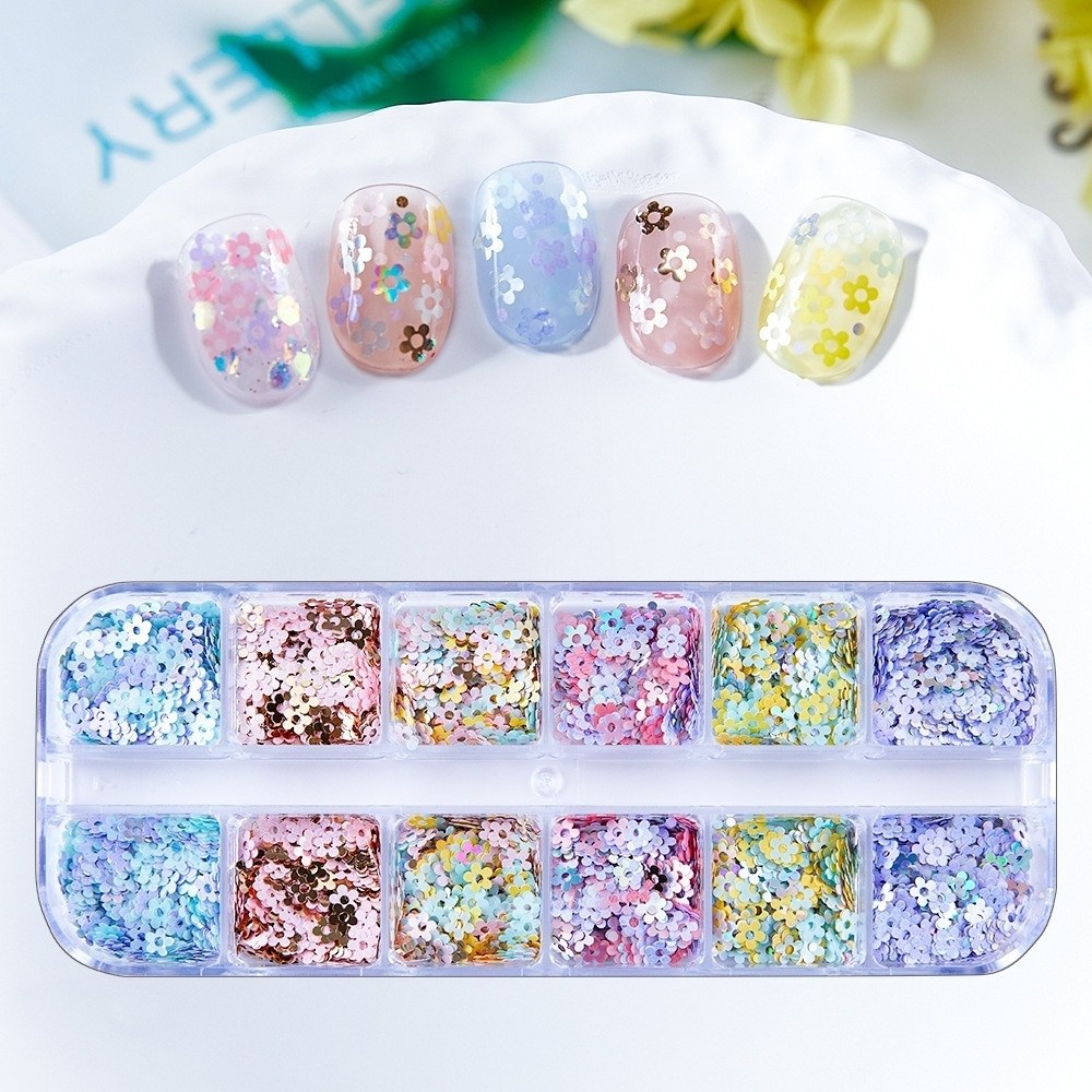 12-Grid Nail Art Sequins Laser - Tech Accessories Box review and price